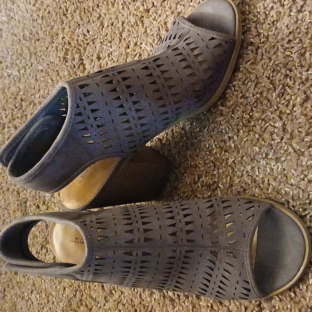 Indigo road dark Grey pedana block heel high heels size 8